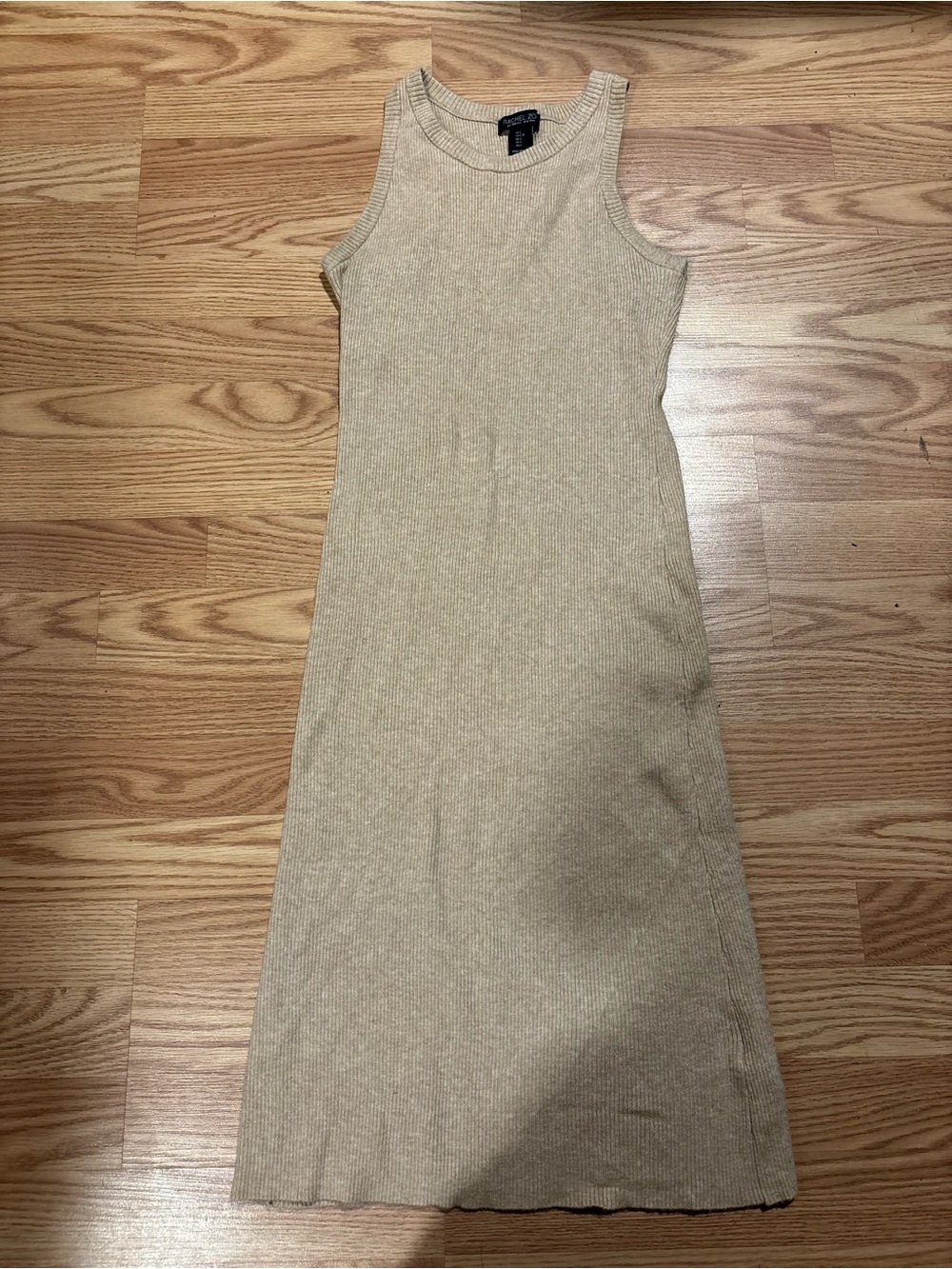 Rachel Zoe Beige Ribbed Tank Midi Dress size large